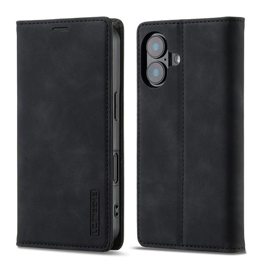 For iPhone 17 LC.IMEEKE Strong Magnetism Microfiber Leather Phone Case(Black) by LC.IMEEKE