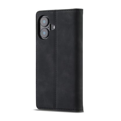For iPhone 17 LC.IMEEKE Strong Magnetism Microfiber Leather Phone Case(Black) by LC.IMEEKE
