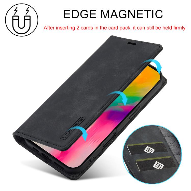 For iPhone 17 LC.IMEEKE Strong Magnetism Microfiber Leather Phone Case(Black) by LC.IMEEKE