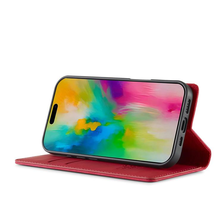 For iPhone 17 LC.IMEEKE Strong Magnetism Microfiber Leather Phone Case(Red) by LC.IMEEKE