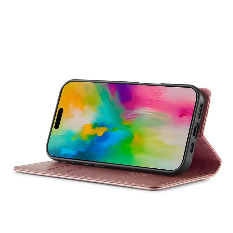 For iPhone 17 LC.IMEEKE Strong Magnetism Microfiber Leather Phone Case(Rose Gold) by LC.IMEEKE