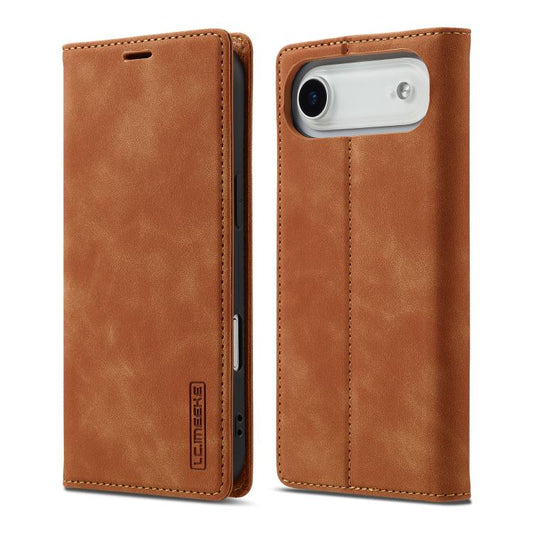 For iPhone Air LC.IMEEKE Strong Magnetism Microfiber Leather Phone Case(Brown) by LC.IMEEKE