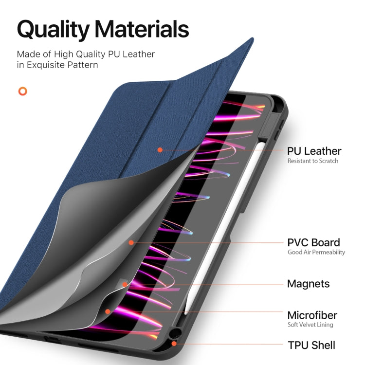 For iPad Pro 11 2025 / 2024 DUX DUCIS Domo Series Cloth Texture Magnetic Leather Tablet Case(Blue) by DUX DUCIS