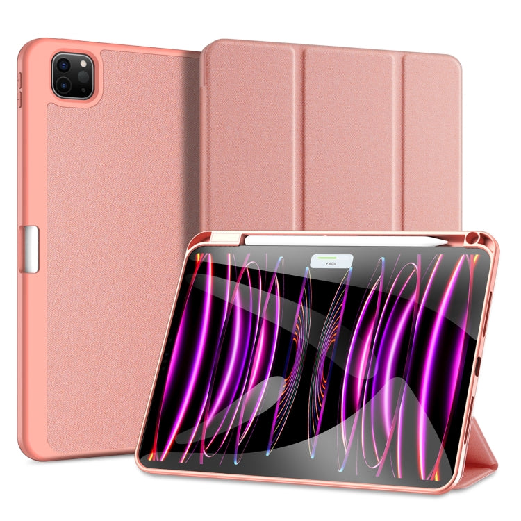 For iPad Pro 11 2025 / 2024 DUX DUCIS Domo Series Cloth Texture Magnetic Leather Tablet Case(Pink) by DUX DUCIS