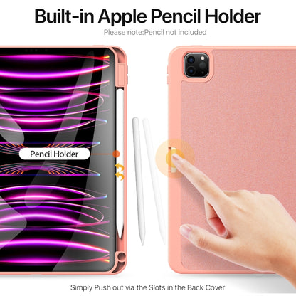 For iPad Pro 11 2025 / 2024 DUX DUCIS Domo Series Cloth Texture Magnetic Leather Tablet Case(Pink) by DUX DUCIS
