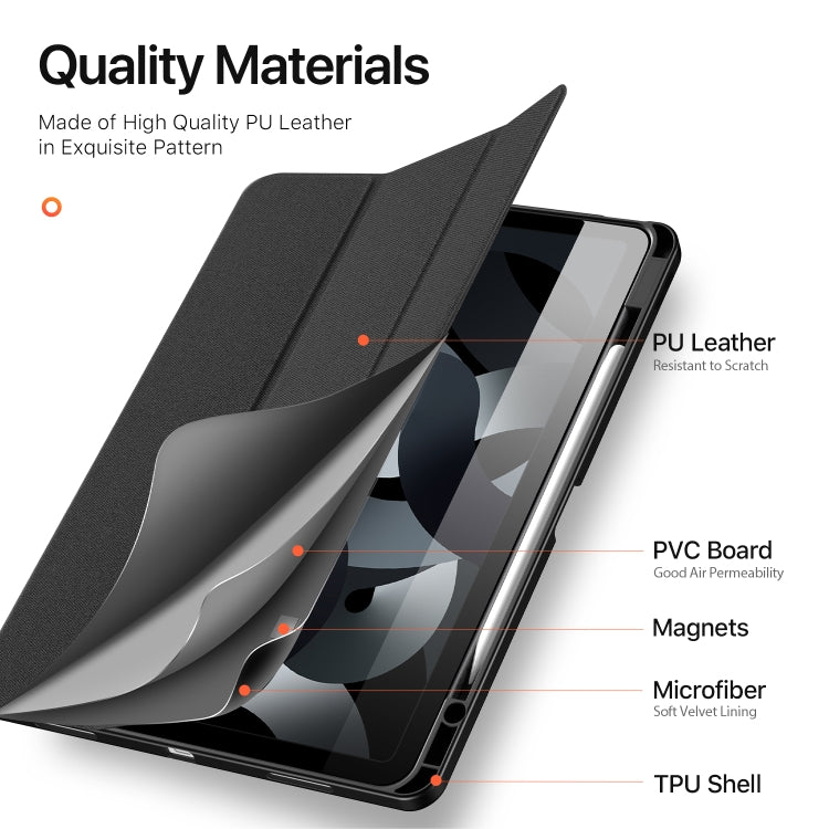 For iPad Air 13 2024 / 2025 DUX DUCIS Domo Series Cloth Texture Magnetic Leather Tablet Case(Black) by DUX DUCIS