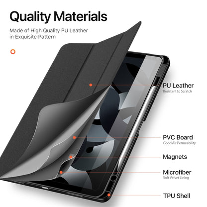 For iPad Air 13 2024 / 2025 DUX DUCIS Domo Series Cloth Texture Magnetic Leather Tablet Case(Black) by DUX DUCIS