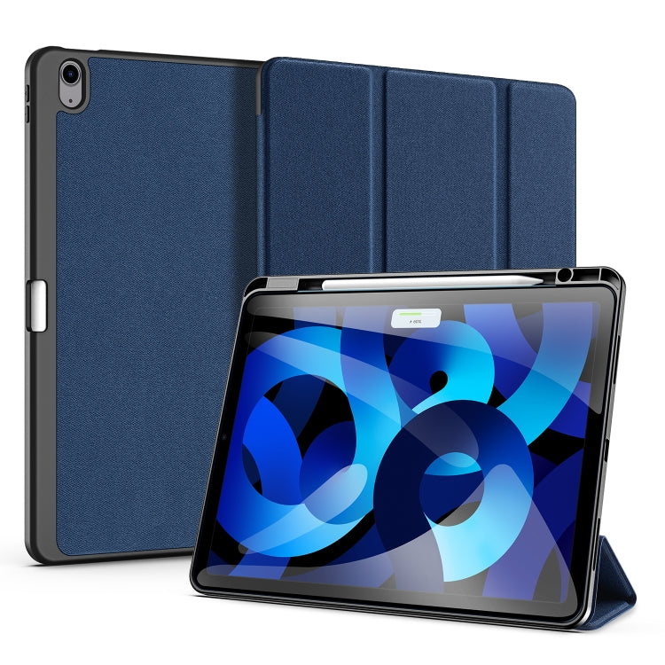 For iPad Air 13 2024 / 2025 DUX DUCIS Domo Series Cloth Texture Magnetic Leather Tablet Case(Blue) by DUX DUCIS