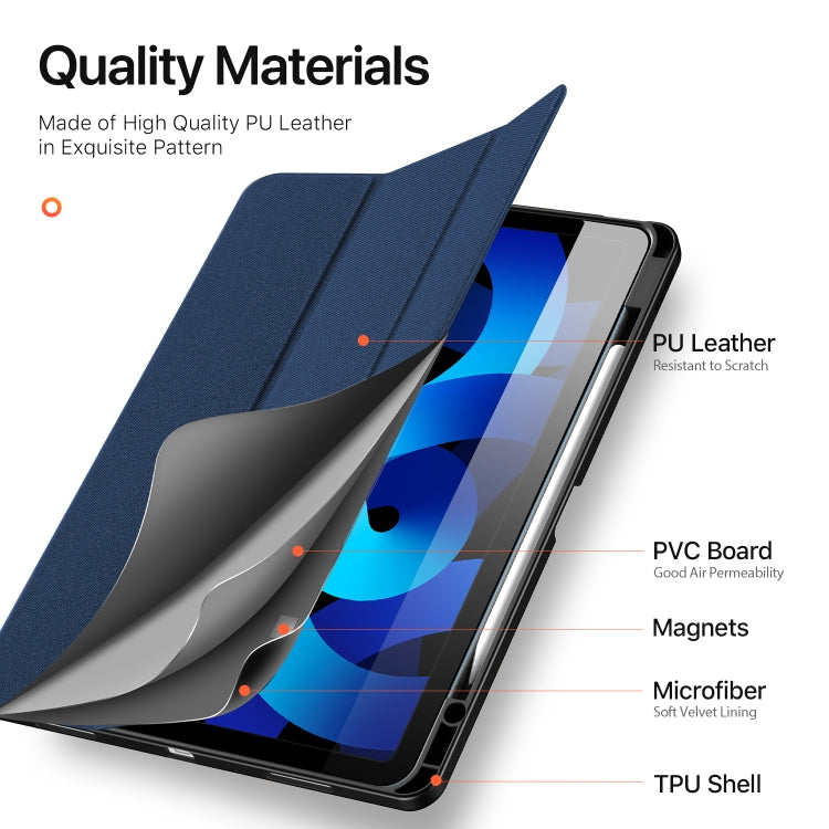 For iPad Air 13 2024 / 2025 DUX DUCIS Domo Series Cloth Texture Magnetic Leather Tablet Case(Blue) by DUX DUCIS