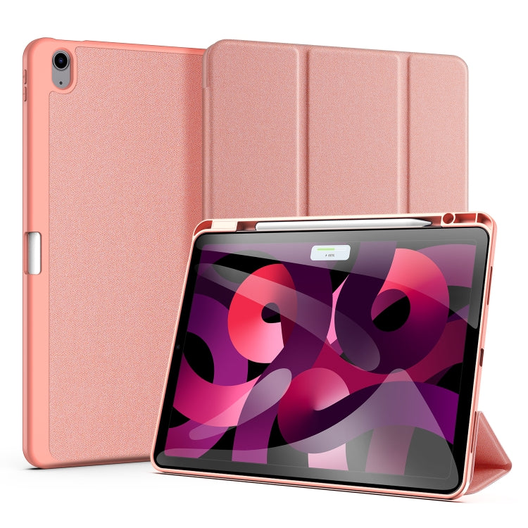 For iPad Air 13 2024 / 2025 DUX DUCIS Domo Series Cloth Texture Magnetic Leather Tablet Case(Pink) by DUX DUCIS