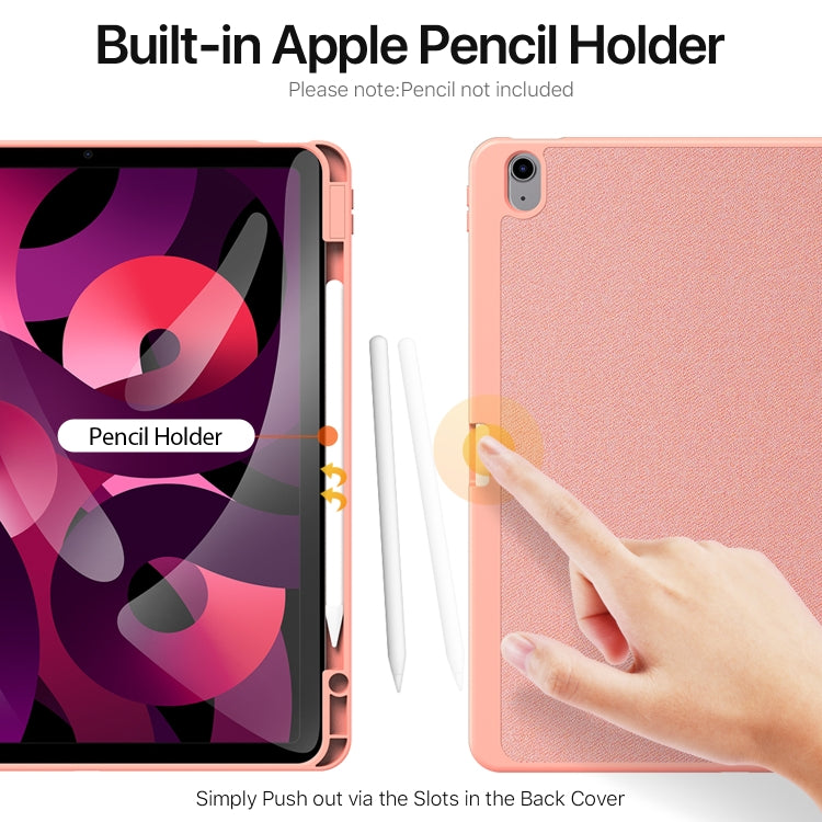 For iPad Air 13 2024 / 2025 DUX DUCIS Domo Series Cloth Texture Magnetic Leather Tablet Case(Pink) by DUX DUCIS
