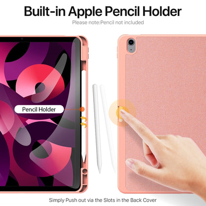 For iPad Air 13 2024 / 2025 DUX DUCIS Domo Series Cloth Texture Magnetic Leather Tablet Case(Pink) by DUX DUCIS