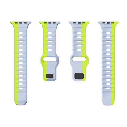 For Apple Watch Ultra 2 49mm Wave Texture Reverse Buckle Silicone Watch Band(Grey Green) by bashfashion