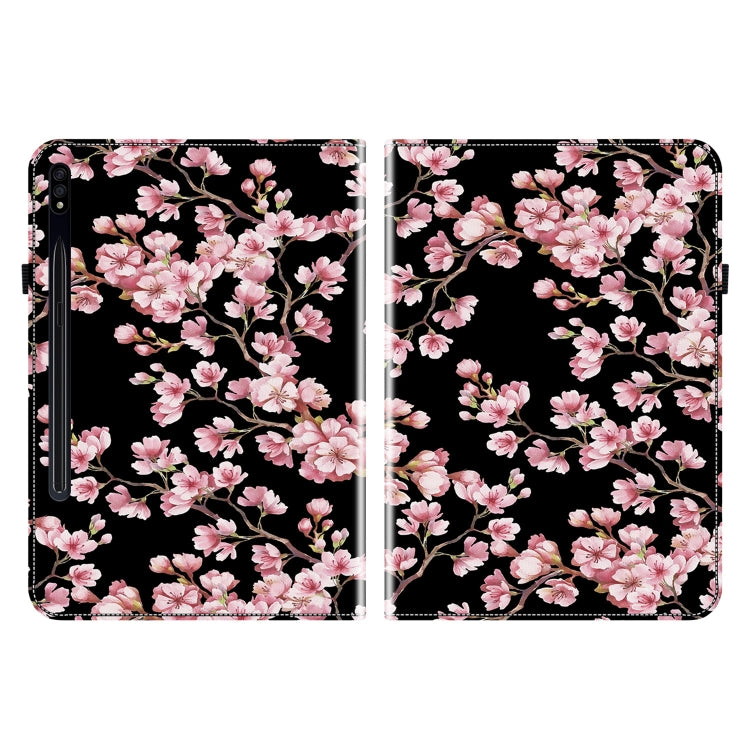 For Samsung Galaxy Tab S7 / S8 Crystal Texture Painted Leather Tablet Case(Plum Bossom) by bashfashion