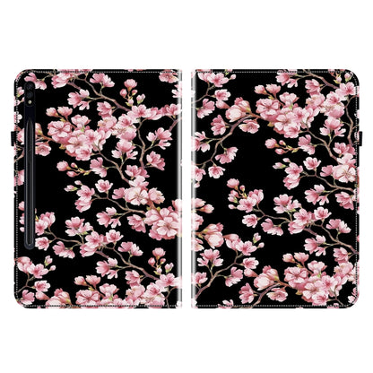 For Samsung Galaxy Tab S7 / S8 Crystal Texture Painted Leather Tablet Case(Plum Bossom) by bashfashion