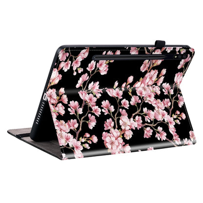 For Samsung Galaxy Tab S7 / S8 Crystal Texture Painted Leather Tablet Case(Plum Bossom) by bashfashion