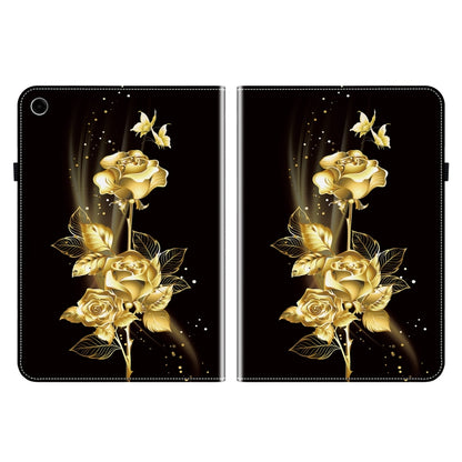 For Samsung Galaxy Tab A11+ / A9+ Crystal Texture Painted Leather Tablet Case(Gold Butterfly Rose) by bashfashion