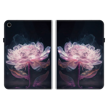 For Samsung Galaxy Tab A11+ / A9+ Crystal Texture Painted Leather Tablet Case(Purple Peony) by bashfashion