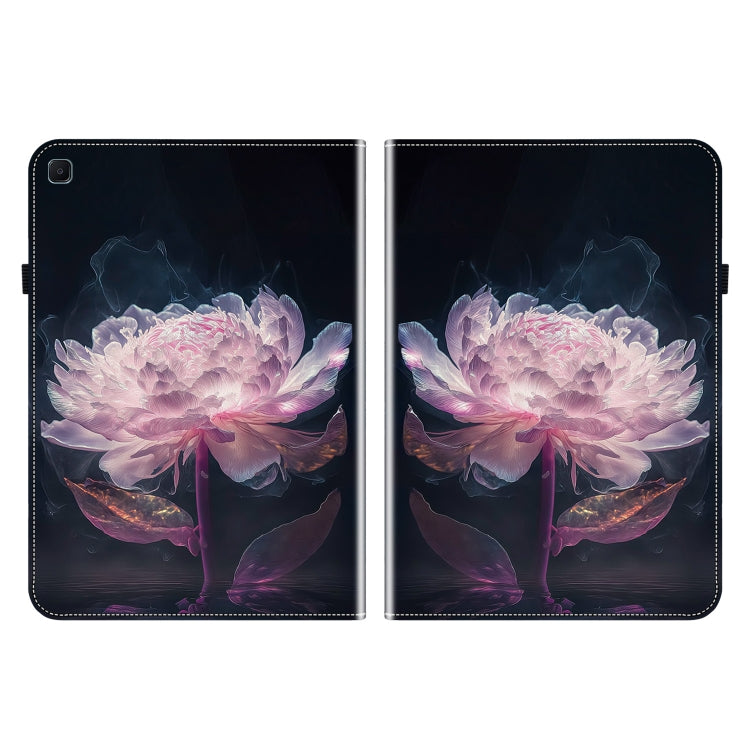 For Samsung Galaxy Tab S5e T720 Crystal Texture Painted Leather Tablet Case(Purple Peony) by bashfashion