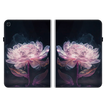 For Samsung Galaxy Tab S5e T720 Crystal Texture Painted Leather Tablet Case(Purple Peony) by bashfashion