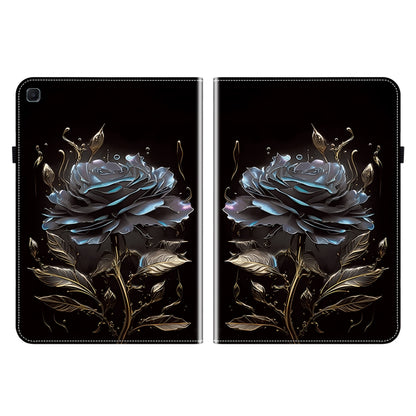 For Samsung Galaxy Tab S5e T720 Crystal Texture Painted Leather Tablet Case(Black Rose) by bashfashion
