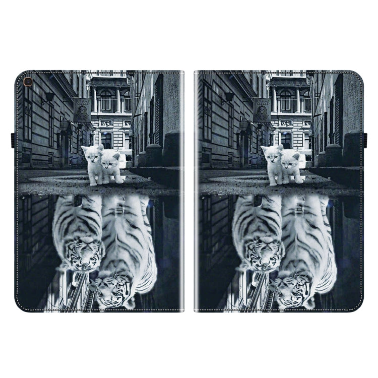 For Samsung Galaxy Tab A 10.1 2019 Crystal Texture Painted Leather Tablet Case(Cat Reflection Tiger) by bashfashion