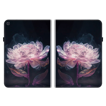 For Samsung Galaxy Tab A 8.0 2019 Crystal Texture Painted Leather Tablet Case(Purple Peony) by bashfashion