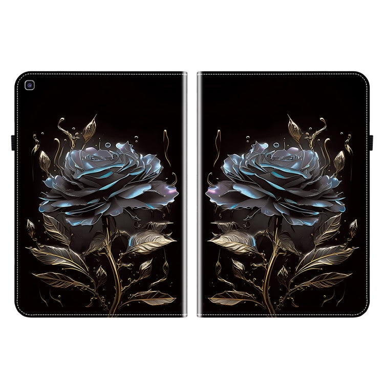 For Samsung Galaxy Tab A 8.0 2019 Crystal Texture Painted Leather Tablet Case(Black Rose) by bashfashion