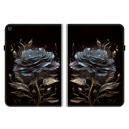 For Samsung Galaxy Tab A 8.0 2019 Crystal Texture Painted Leather Tablet Case(Black Rose) by bashfashion