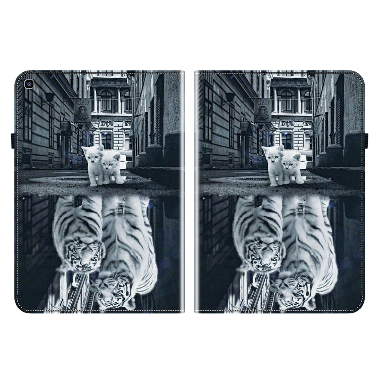 For Samsung Galaxy Tab A 8.0 2019 Crystal Texture Painted Leather Tablet Case(Cat Reflection Tiger) by bashfashion