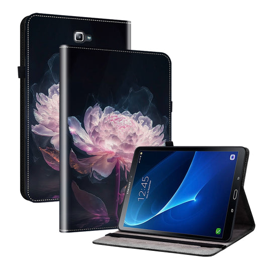 For Samsung Galaxy Tab A 10.1 2016 Crystal Texture Painted Leather Tablet Case(Purple Peony) by bashfashion