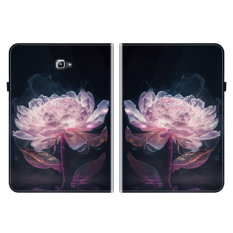 For Samsung Galaxy Tab A 10.1 2016 Crystal Texture Painted Leather Tablet Case(Purple Peony) by bashfashion