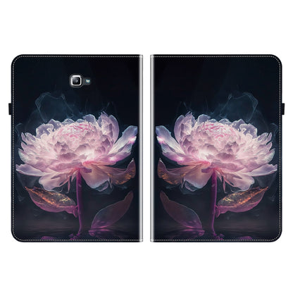 For Samsung Galaxy Tab A 10.1 2016 Crystal Texture Painted Leather Tablet Case(Purple Peony) by bashfashion