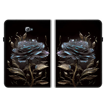 For Samsung Galaxy Tab A 10.1 2016 Crystal Texture Painted Leather Tablet Case(Black Rose) by bashfashion