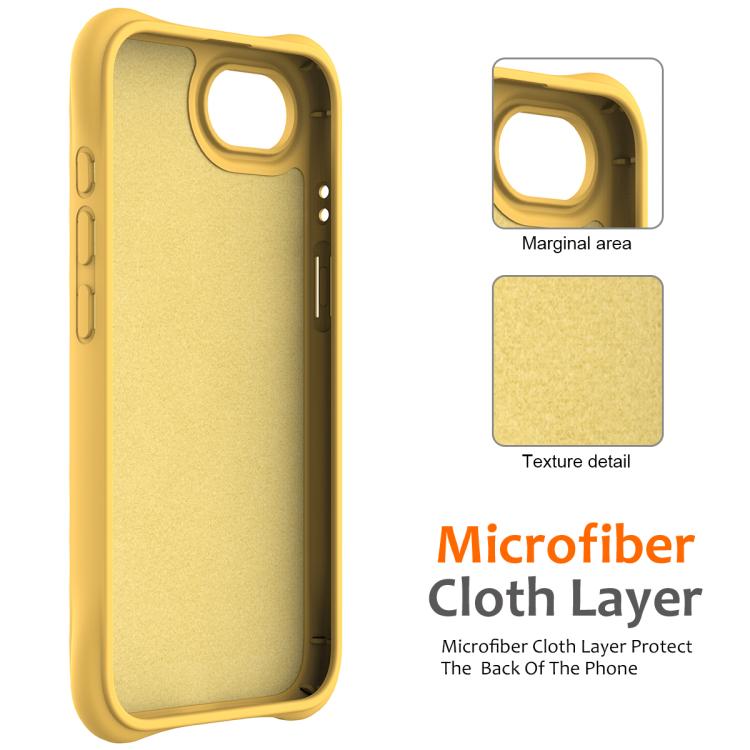 For iPhone 16e Wave Texture MagSafe Magnetic Liquid Silicone Phone Case(Yellow) by bashfashion