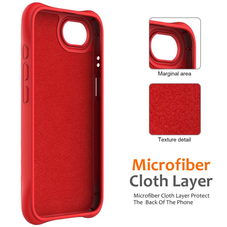 For iPhone 16e Wave Texture MagSafe Magnetic Liquid Silicone Phone Case(Red) by bashfashion