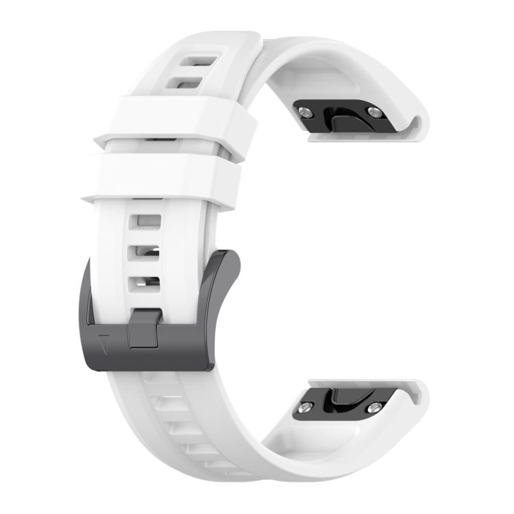 For Garmin Fenix 7X 22mm Quick Release Silicone Watch Band(White) by bashfashion