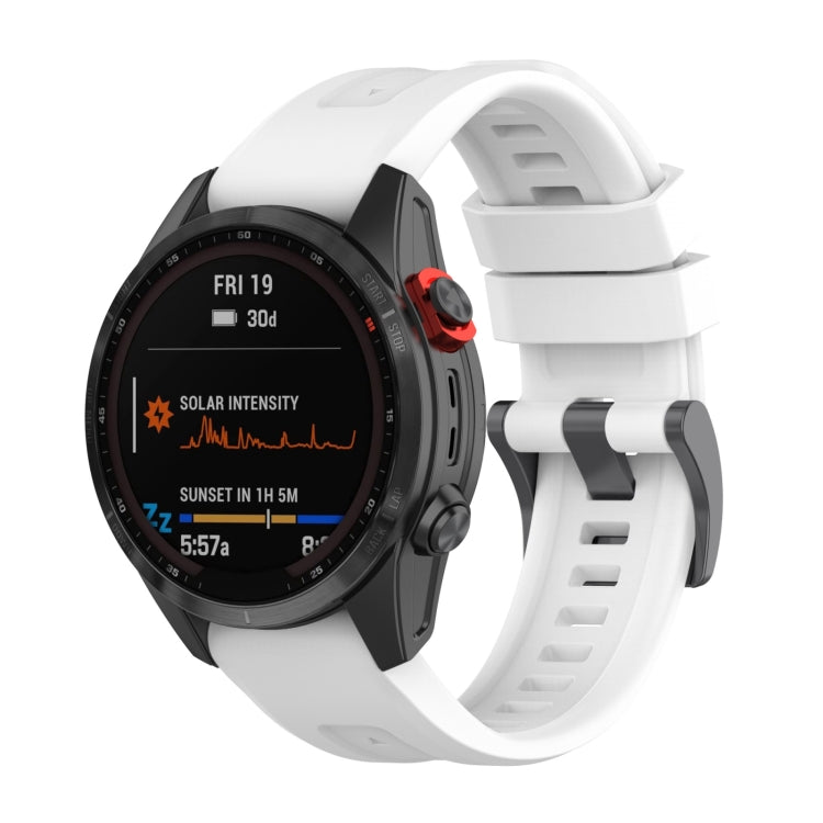 For Garmin Fenix 7X 26mm Quick Release Silicone Watch Band(White) by bashfashion
