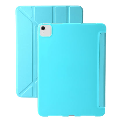 For iPad Air 13 2025 / 2024 TPU Deformation Flip Leather Tablet Case with Holder(Mint Blue) by bashfashion