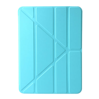 For iPad Air 13 2025 / 2024 TPU Deformation Flip Leather Tablet Case with Holder(Mint Blue) by bashfashion