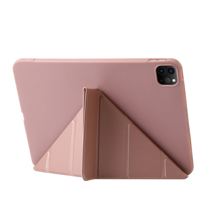 For iPad Pro 11 2025 / 2024 TPU Deformation Flip Leather Tablet Case with Holder(Rose Gold) by bashfashion