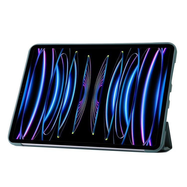 For iPad Pro 13 2025 / 2024 TPU Deformation Flip Leather Tablet Case with Holder(Dark Green) by bashfashion