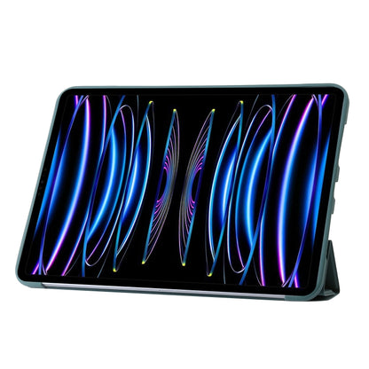 For iPad Pro 13 2025 / 2024 TPU Deformation Flip Leather Tablet Case with Holder(Dark Green) by bashfashion