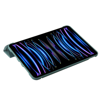 For iPad Pro 13 2025 / 2024 TPU Deformation Flip Leather Tablet Case with Holder(Dark Green) by bashfashion