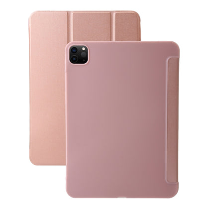 For iPad Pro 13 2025 / 2024 Three-fold Holder Flip Tablet Leather Case(Rose Gold) by bashfashion
