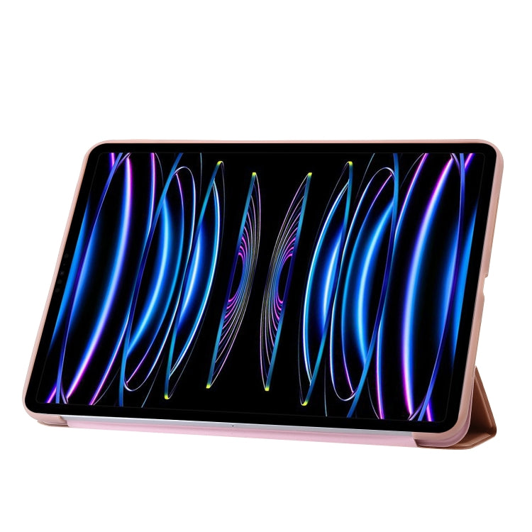 For iPad Pro 13 2025 / 2024 Three-fold Holder Flip Tablet Leather Case(Rose Gold) by bashfashion