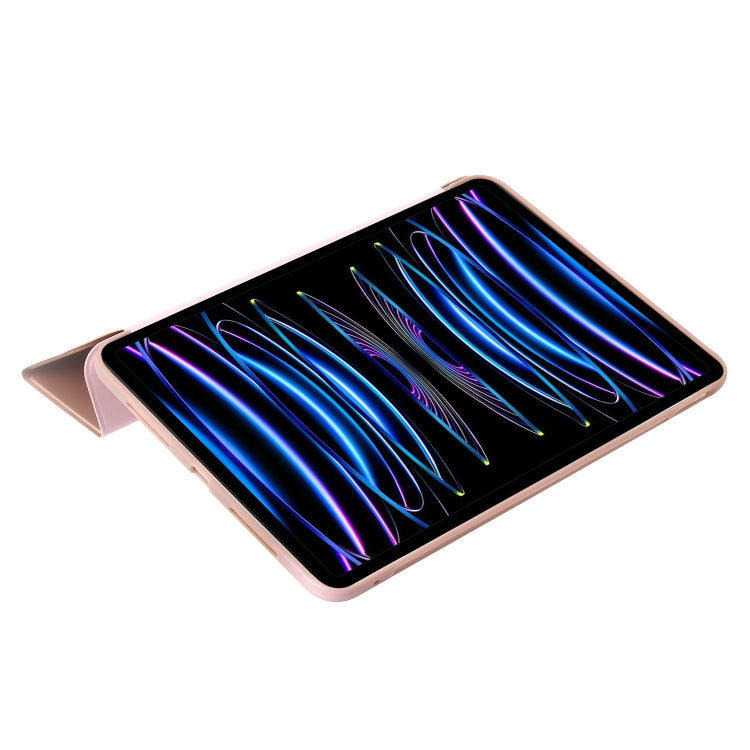For iPad Pro 13 2025 / 2024 Three-fold Holder Flip Tablet Leather Case(Rose Gold) by bashfashion
