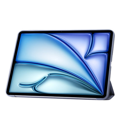 For iPad Air 13 2025 / 2024 Three-fold Holder Flip Tablet Leather Case(Purple) by bashfashion