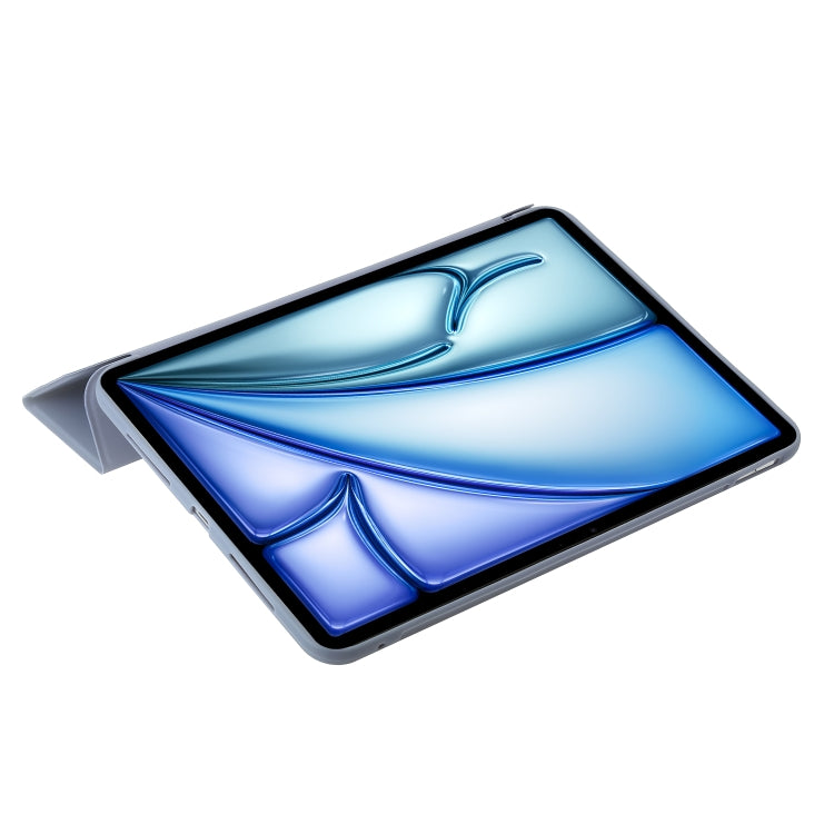 For iPad Air 13 2025 / 2024 Three-fold Holder Flip Tablet Leather Case(Purple) by bashfashion