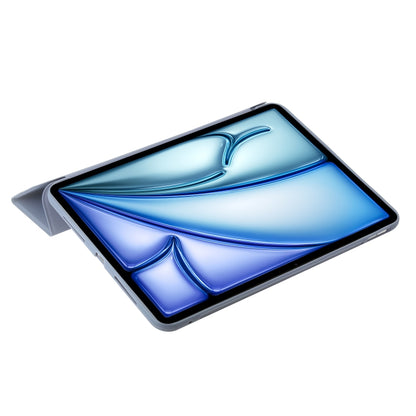 For iPad Air 13 2025 / 2024 Three-fold Holder Flip Tablet Leather Case(Purple) by bashfashion